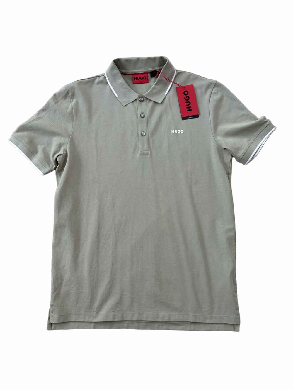 Hugo by Hugo Boss NWT Men’s Medium Slim Fit Green Pique Short Sleeve Polo Shirt